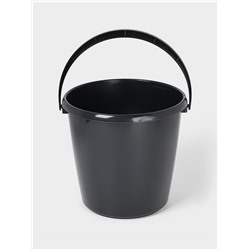 Ведро хозяйственное, 10 л, d=29 см, h=28 см, пластик, чёрное