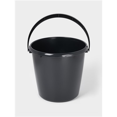 Ведро хозяйственное, 10 л, d=29 см, h=28 см, пластик, чёрное
