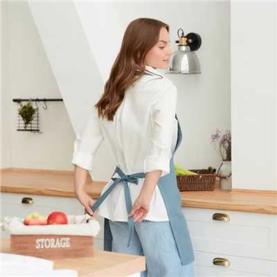 Фартук «Этель» ECO turquoise, 60×70 см, 100% лён, 245 г/м²