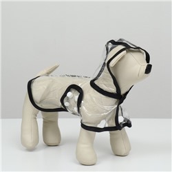 Дождевик для собак, размер XS, ДС 18, ОГ 25-30, ОШ 25 см, чёрный