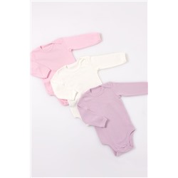 Детское боди с длинным рукавом для новорожденных комплект 3 шт НАТАЛИ, 1066439