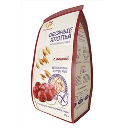 Хлопья овсяные с вишней без глютена 375г ЭКОПРОДУКТЫ, 1185000