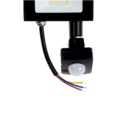 Прожектор светодиодный, 10 Вт, 900 Лм, 4000К, датчик движения, IP66