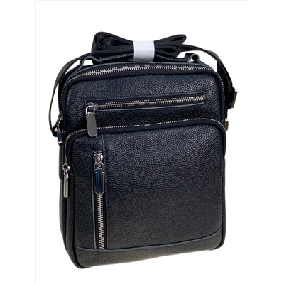 Сумка мужская из натуральной кожи, цвет черный