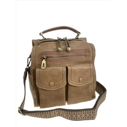 Женская сумка - рюкзак из искусственной кожи, цвет коричневый