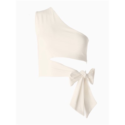 Топ с завязкой на талии женский MINAKU : Casual Collection, белый, размер 46