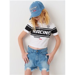 Шорты текстильные джинсовые для девочек