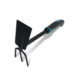 Мотыжка комбинированная Greengo, длина 30 см, 3 зубца, эргономичная прорезиненная ручка