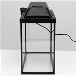 Аквариум Прямоугольный «Атолл» с крышкой, 20 л, 38×19×28/33 см, чёрный