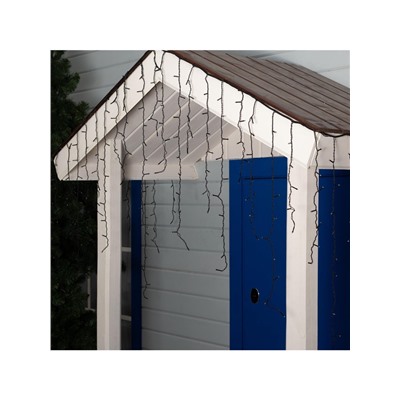 Гирлянда «Бахрома» 3×0.9 м, IP44, УМС, тёмная нить, 232 LED, свечение синее, 220 В