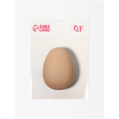 Расчёска массажная «Овал», 9.5×7×4.5 см, матовая, бежевая