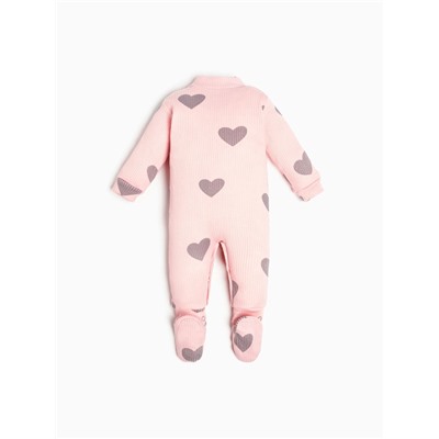 Комбинезон Крошка Я «Сердца», рост 62-68 см, цвет розовый