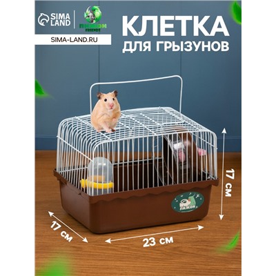 Клетка для грызунов «Пижон», 23×17×17 см, коричневая