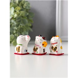 Набор фигурок керамика «Котики Манэки-нэко», 3 шт.