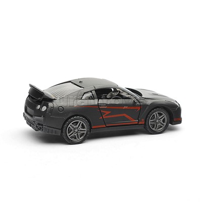 Чёрная инерционная машинка Спорткар со спойлером die-cast,1:32, открывающиеся двери