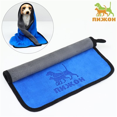 Полотенце для животных, 50×100 см, супервпитывающее, большое, синее