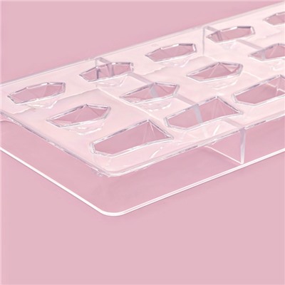 Форма для шоколада и конфет KONFINETTA «Драгоценные камни», 33×16.2 см, 16 ячеек, 2.5×3/4.5 см, прозрачная