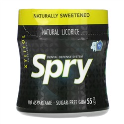 Xlear, Spry, Dental Defense Gum, Natural Licorice, Sugar Free, 55 Pieces