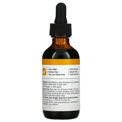 Eclectic Institute, Elderberry, 500 mg, 2 fl oz ( 60 ml)