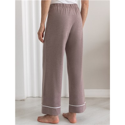 Укороченные брюки из эластичного хлопка с контрастным кантом