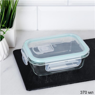 Контейнер прямоугольный крышка с клапаном 370 мл стекло / RS-370 /уп 48/