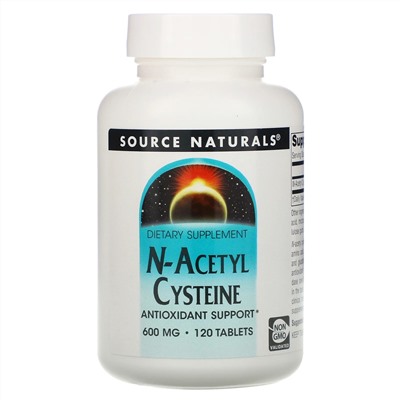 Source Naturals, N-ацетилцистеин, 600 мг, 120 таблеток