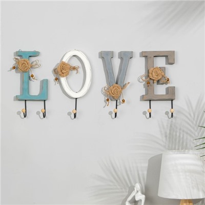 Крючки для одежды декоративные TAKE IT EASY «Love — буква с крючком», 26×12 см