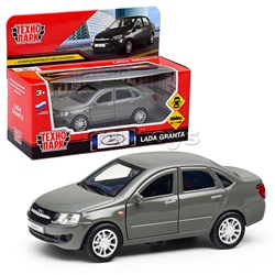 Машина металл LADA Granta 11,5 см, (двери, инерц, серый, ) в коробке