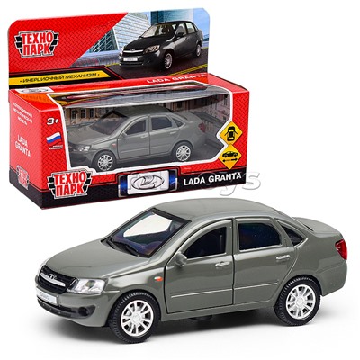 Машина металл LADA Granta 11,5 см, (двери, инерц, серый, ) в коробке