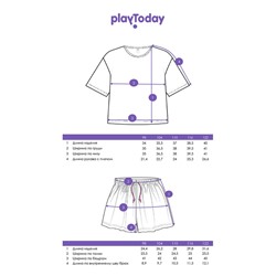 Комплект трикотажный для девочек: фуфайка (футболка), шорты