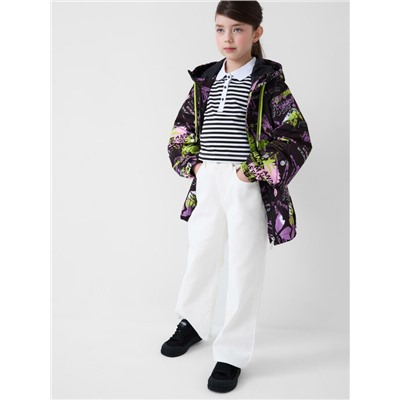 Брюки текстильные джинсовые для девочек