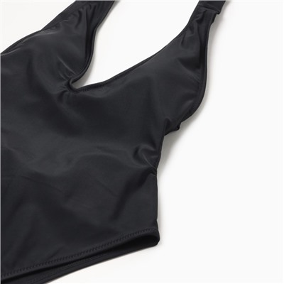 Купальник женский слитный с завязками на спине MINAKU, размер 46, чёрный