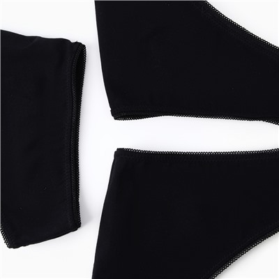 Трусы женские бразилиана Mark Formelle, набор 3 шт., чёрные, размер 48 (L)