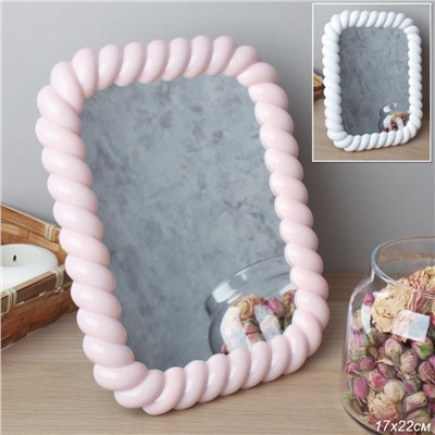 Зеркало настольное 17х22 см / 2365 /уп 72/ пластик (Белый)