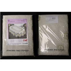 Скатерть арт.  244081/150/3, овальная, размеры 150 см х 220 см, цвет кремово-золотистый