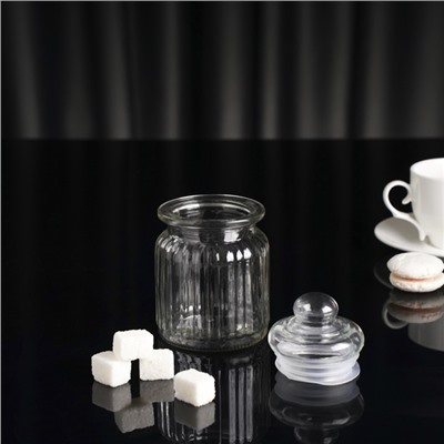 Банка для сыпучих Доляна «Лада», 250 мл, 7.5×12 см, стекло, прозрачная