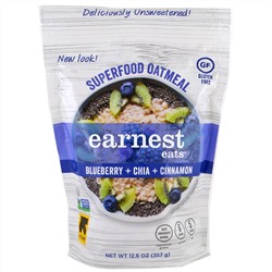 Earnest Eats, Суперфуд с овсянкой, Черника + чиа + корица, 12,6 унции (357 г)