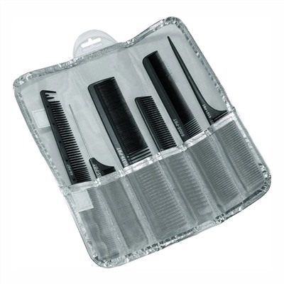 Dewal Набор расчёсок в чехле CO-6137PBT-SI, черный 21097