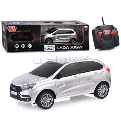 Машина р/у LADA XRAY 18 см, свет, сереб,