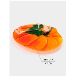 Блюдо сервировочное Доляна «Тыква», 19×16.5 см, стекло, оранжевое
