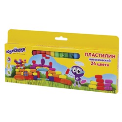 Пластилин 24цв 480г ЮНЛАНДИЯ ВЫСШЕЕ КАЧЕСТВО (Таиланд), 105031