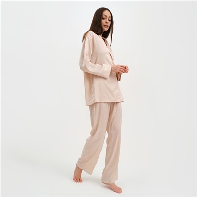 Пижама женская (рубашка, брюки) KAFTAN «Треугольники», молочная, размер 48-50