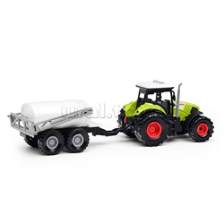 Трактор "Фермер" с прицепом, цвет зелёный, в коробке
