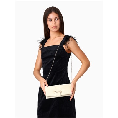 Сумка-клатч женская вечерняя на магните, на цепочке, с золотистой фурнитурой, однотонная, золотистая