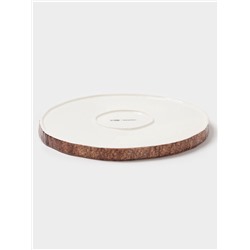 Тарелка Magistro Wood, d=25.3 см, фарфор, коричневая