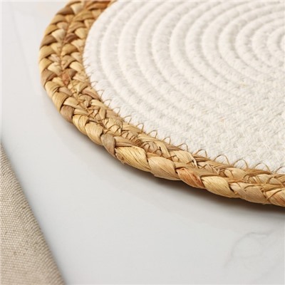 Салфетка сервировочная на стол Доляна «Мэг», d=30 см, белая