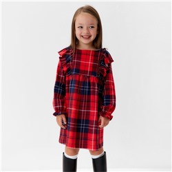Платье детское с рюшами KAFTAN «Клетка» размер 30 (98-104 см)