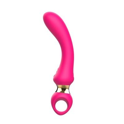 Розовый изогнутый вибромассажер Moon Vibrator - 21,1 см.