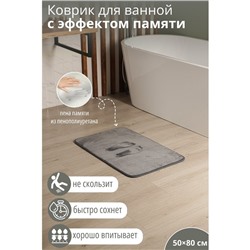 Коврик для дома SAVANNA Memory foam, 50×80 см, серый