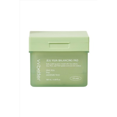 VVbetter Балансирующие успокаивающие тонер-пэды с цинком PCA, PHA, Moisture TM B / Jeju Yuja Balancing Pad, 120 шт. KRISTALLER, 1111466